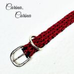 [公式]パラコード＃112No142マクラメ編み赤とネイビーの小型犬用首輪