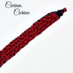 [公式]パラコード＃112No142マクラメ編み赤とネイビーの小型犬用首輪