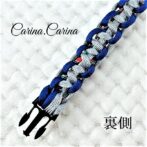 [キット]パラコード＃60No85マクラメ編みグレー青まだら色3色大、中型犬用首輪