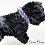 [キット]パラコード＃60No85マクラメ編みグレー青まだら色3色大、中型犬用首輪