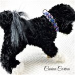 [キット]パラコード＃60No85マクラメ編みグレー青まだら色3色大、中型犬用首輪