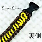 [キット]パラコード＃62No87マクラメ編みイエローと茶色大、中型犬用首輪