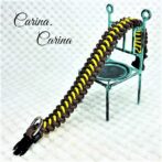 [キット]パラコード＃62No87マクラメ編みイエローと茶色大、中型犬用首輪