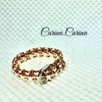 [公式]パラコード＃99No128マクラメ編み白とオレンジまだらの首輪