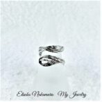 シルバーフリーサイズリング控えめな膨らみとデザインFR75