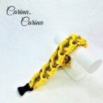 [公式]パラコード#113No143マクラメ編み茶とイエロー2色の大、中型犬用首輪