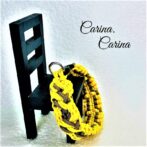 [公式]パラコード#113No143マクラメ編み茶とイエロー2色の大、中型犬用首輪