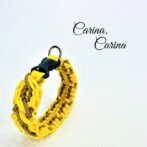 [公式]パラコード#113No143マクラメ編み茶とイエロー2色の大、中型犬用首輪