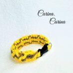 [公式]パラコード#113No143マクラメ編み茶とイエロー2色の大、中型犬用首輪