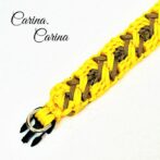 [公式]パラコード#113No143マクラメ編み茶とイエロー2色の大、中型犬用首輪