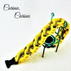 [公式]パラコード#113No143マクラメ編み茶とイエロー2色の大、中型犬用首輪