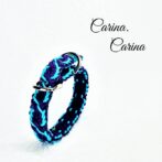 [公式]パラコード#114No144マクラメ編み紫とブルー2色の中型、小型犬用首輪