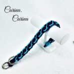 [公式]パラコード#114No144マクラメ編み紫とブルー2色の中型、小型犬用首輪