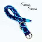 [公式]パラコード#114No144マクラメ編み紫とブルー2色の中型、小型犬用首輪