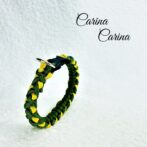 [公式]パラコード＃119No149マクラメ編みイエローろグリーンの猫と小型犬首輪