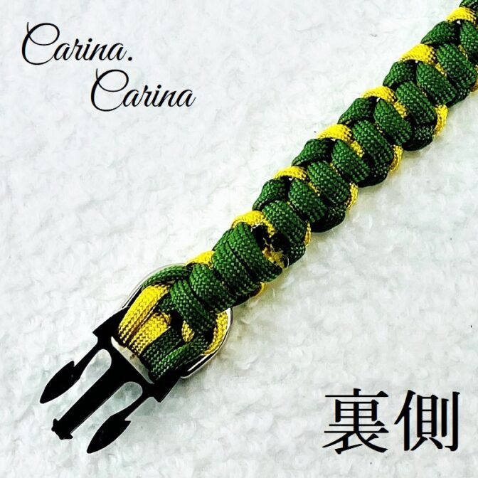 [公式]パラコード＃119No149マクラメ編みイエローろグリーンの猫と小型犬首輪