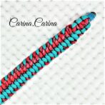 [キット]パラコード＃67No92マクラメ編みレッドとブルーの犬用首輪