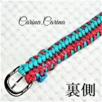 [キット]パラコード＃67No92マクラメ編みレッドとブルーの犬用首輪