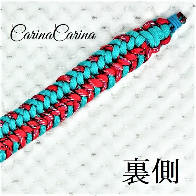 [キット]パラコード＃67No92マクラメ編みレッドとブルーの犬用首輪