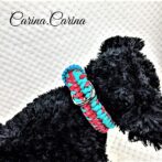 [キット]パラコード＃67No92マクラメ編みレッドとブルーの犬用首輪