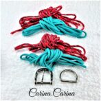 [キット]パラコード＃67No92マクラメ編みレッドとブルーの犬用首輪