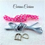 [キット]パラコード＃68No93マクラメ編みピンクとブルーの犬用首輪