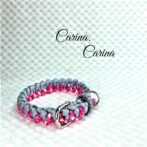 [キット]パラコード＃68No93マクラメ編みピンクとブルーの犬用首輪