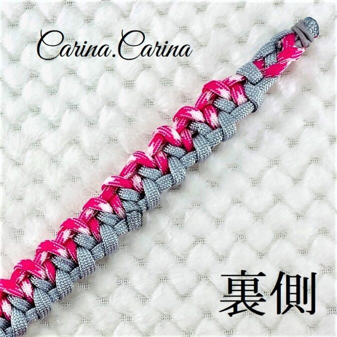 [キット]パラコード＃68No93マクラメ編みピンクとブルーの犬用首輪