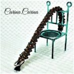 [キット]パラコード＃69No94マクラメ編み焦げ茶と赤まだらの犬用首輪