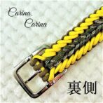 [キット]パラコード＃70No95マクラメ編み茶イエロー茶まだらの大、中型犬用首輪