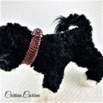 [キット]パラコード＃71No96マクラメ編みグレーと赤とまだらの犬用首輪