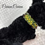 [キット]パラコード＃74No99マクラメ編みイエローとグリーンの犬首輪