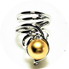 [大人のシルバー]南洋バロックパールシルバーフリーサイズリング