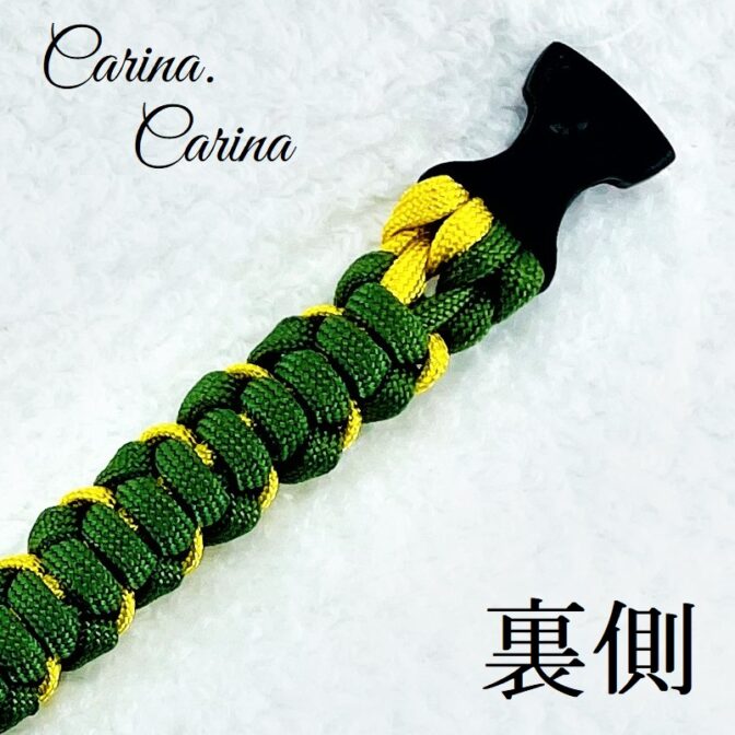 [公式]パラコード＃119No149マクラメ編みイエローろグリーンの猫と小型犬首輪