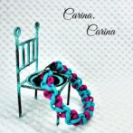 [公式]パラコード＃122No152マクラメ編みローズとオーキッドブルーの小型犬首輪