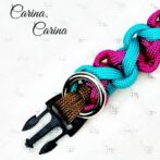 [公式]パラコード＃122No152マクラメ編みローズとオーキッドブルーの小型犬首輪