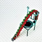 [公式]綿100％ロープ＃124No154　マクラメ編み赤まだらとグリーンの猫犬首輪