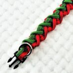 [公式]綿100％ロープ＃124No154　マクラメ編み赤まだらとグリーンの猫犬首輪