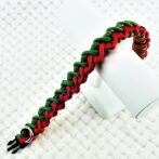 [公式]綿100％ロープ＃124No154　マクラメ編み赤まだらとグリーンの猫犬首輪