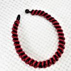 [公式]綿100％ロープでマクラメ編み45ｃｍネック＆チョーカー赤と黒