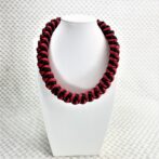 [公式]綿100％ロープでマクラメ編み45ｃｍネック＆チョーカー赤と黒