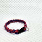 [公式]パラコード＃127No157マクラメ編み赤まだらと青の犬猫首輪