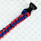 [公式]パラコード＃127No157マクラメ編み赤まだらと青の犬猫首輪
