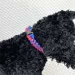 [公式]パラコード＃127No157マクラメ編み赤まだらと青の犬猫首輪