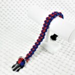 [公式]パラコード＃127No157マクラメ編み赤まだらと青の犬猫首輪