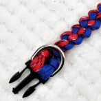 [公式]パラコード＃127No157マクラメ編み赤まだらと青の犬猫首輪