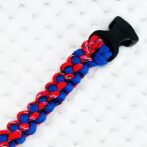 [公式]パラコード＃127No157マクラメ編み赤まだらと青の犬猫首輪
