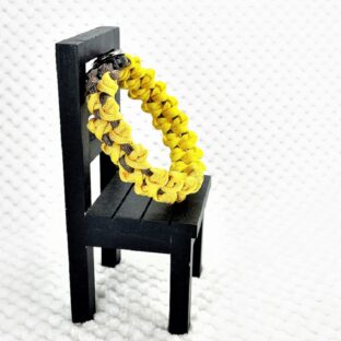 [公式]パラコード＃129No159マクラメ編みイエローと茶の犬猫首輪