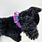 [公式]パラコードマクラメ編み＃133No163 ピンク・ブレー・紫・茶の小型犬・中型犬首輪