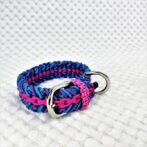 [公式]パラコードマクラメ編み＃133No163 ピンク・ブレー・紫・茶の小型犬・中型犬首輪